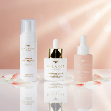 Balance Milano Summer Ritual Kit con detergente Mousse, siero Hyalu-Lift e protezione solare viso SPF30 per idratazione e protezione quotidiana