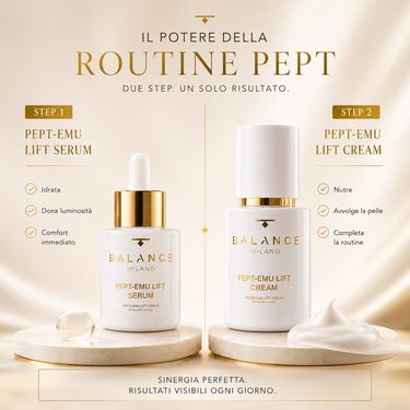 Routine Anti Age Viso con Siero e Crema – Pept-Emu Complete Routine